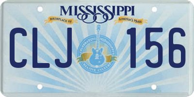 MS license plate CLJ156