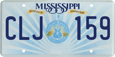 MS license plate CLJ159