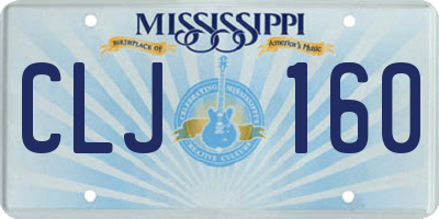 MS license plate CLJ160
