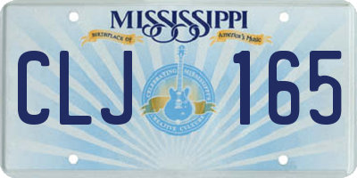 MS license plate CLJ165