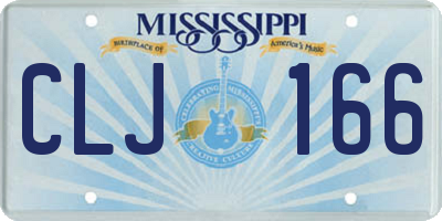 MS license plate CLJ166