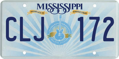 MS license plate CLJ172