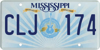 MS license plate CLJ174