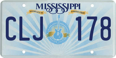 MS license plate CLJ178