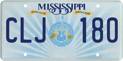 MS license plate CLJ180