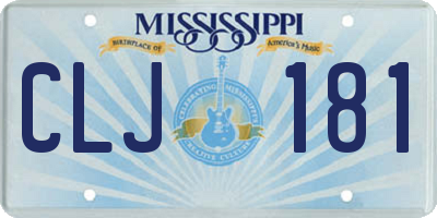 MS license plate CLJ181