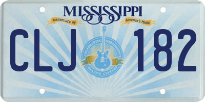 MS license plate CLJ182