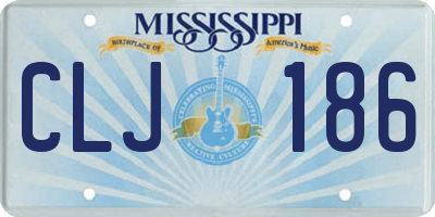MS license plate CLJ186