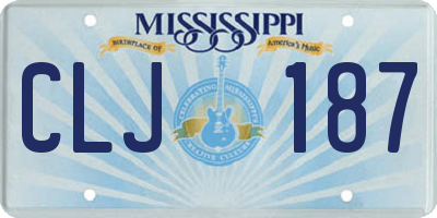 MS license plate CLJ187