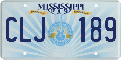 MS license plate CLJ189
