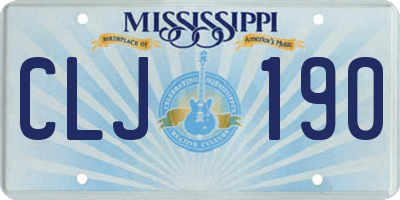 MS license plate CLJ190
