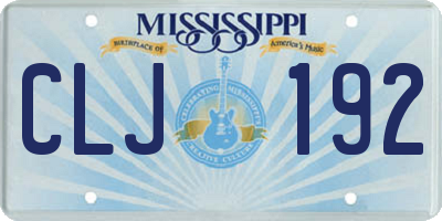 MS license plate CLJ192