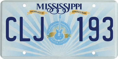 MS license plate CLJ193