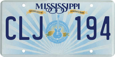 MS license plate CLJ194