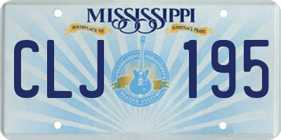 MS license plate CLJ195