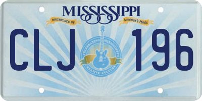 MS license plate CLJ196