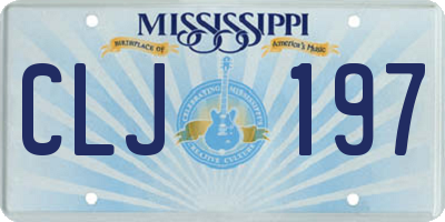 MS license plate CLJ197