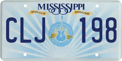 MS license plate CLJ198