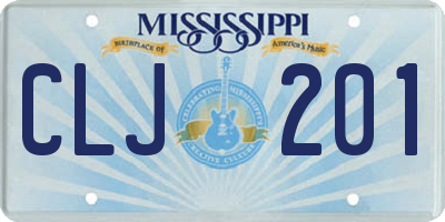 MS license plate CLJ201