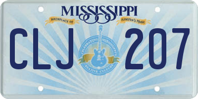 MS license plate CLJ207