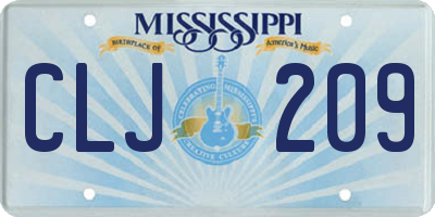 MS license plate CLJ209