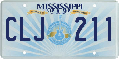 MS license plate CLJ211
