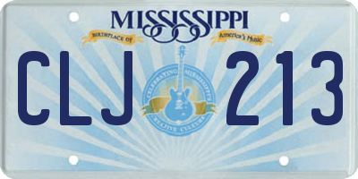 MS license plate CLJ213