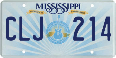 MS license plate CLJ214