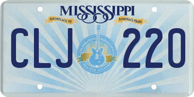 MS license plate CLJ220