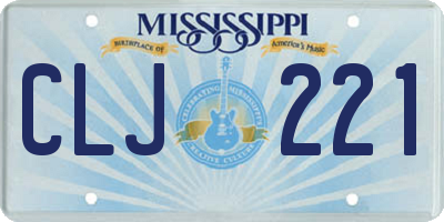 MS license plate CLJ221