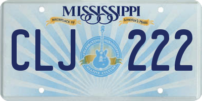 MS license plate CLJ222