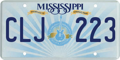 MS license plate CLJ223