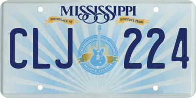 MS license plate CLJ224