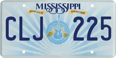 MS license plate CLJ225