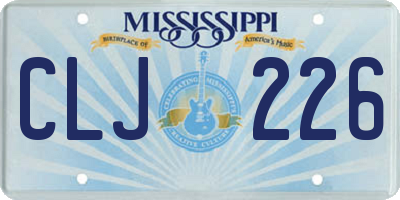 MS license plate CLJ226