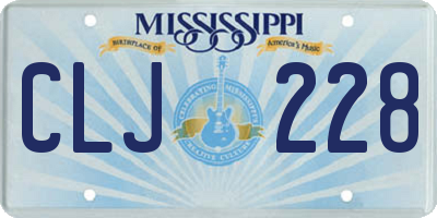 MS license plate CLJ228