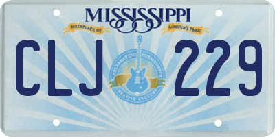 MS license plate CLJ229
