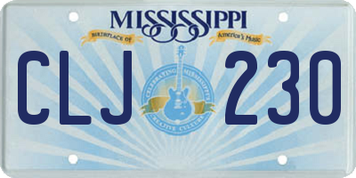 MS license plate CLJ230