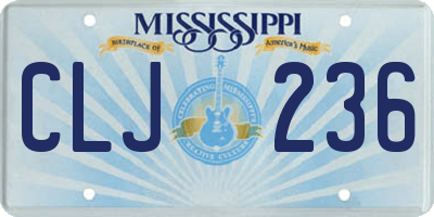 MS license plate CLJ236