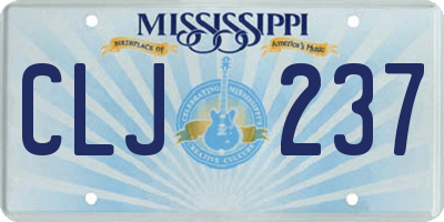 MS license plate CLJ237