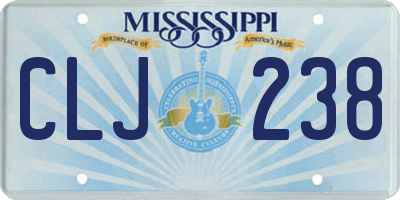 MS license plate CLJ238