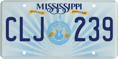 MS license plate CLJ239