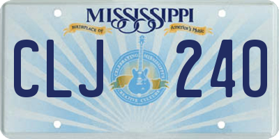 MS license plate CLJ240