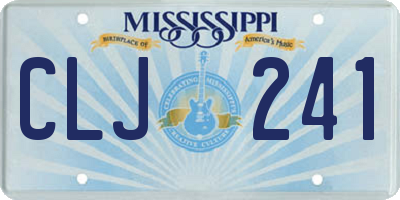 MS license plate CLJ241