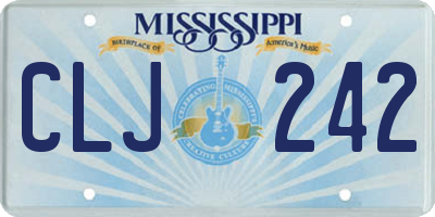 MS license plate CLJ242