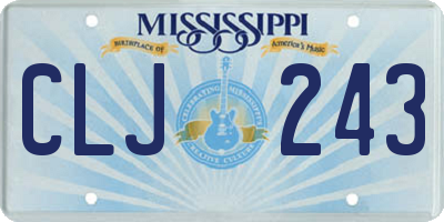 MS license plate CLJ243