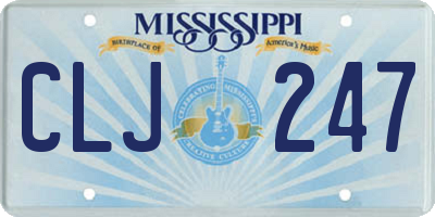 MS license plate CLJ247