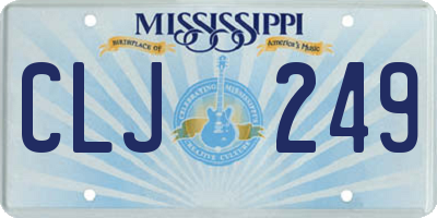 MS license plate CLJ249