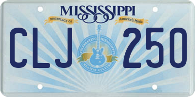 MS license plate CLJ250