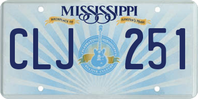 MS license plate CLJ251